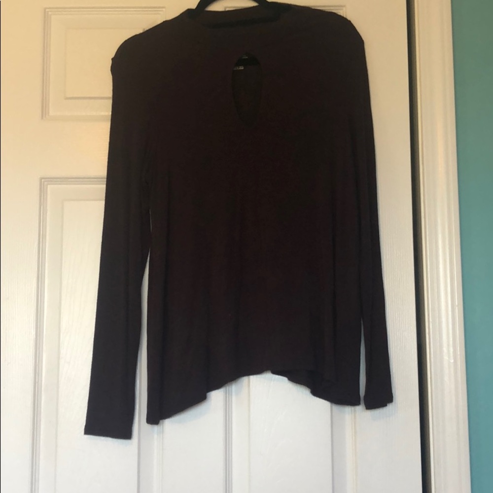 Burgundy and black long sleeve shirt